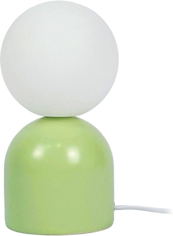 Relaxdays Tischlampe, Keramikfuß & Glasschirm, G9, HxD: 21 x 11 cm, Nachttischlampe mit Kabel, Schlafzimmer, grün/weiß