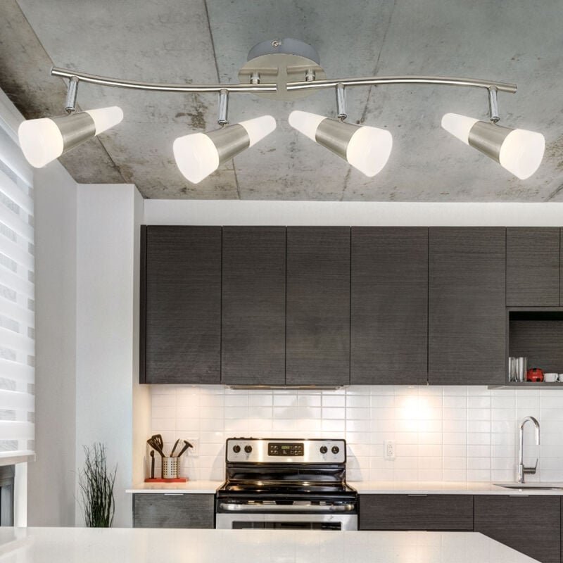 Globo Lighting - led Deckenstrahler Deckenlampe Deckenleuchte, bewegliche Spots, Nickel matt, 20W 1200lm 3000K, l x b x ...