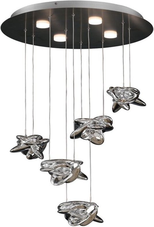 Inspired Mantra - Nido - Deckencluster Anhänger 62cm Runde 5 + 4 Lichter 30W + 20W LED 3000K, 4000lm, Chrom
