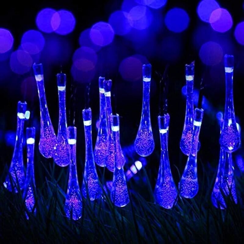 Solarbetriebene weiße LED-Lichterkette, batteriebetrieben, wasserdicht, 6,5 m, 30 LEDs, 8 Modi, dekorativ für Garten, Te...