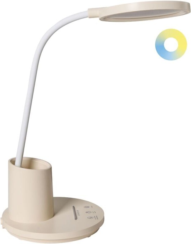 LED Schreibtischlampe VELA mit Dimmer Hellbeige