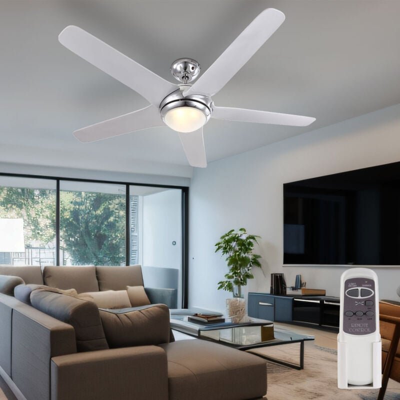Deckenventilator Ventilator Wohnzimmerlampe Ventilatoren Küchenventilator, Fernbedienung 3 Stufen Vor-Rücklauf, Glas opa...