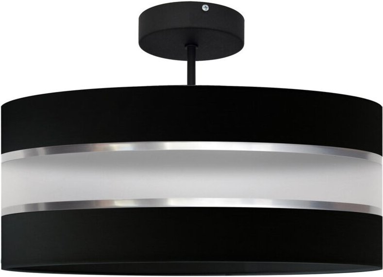 Thumbnail - Helen Zylindrische Pendel-Deckenleuchte Schwarz, Silber 40cm - Helam