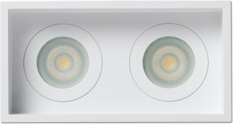 Acre Deckeneinbauleuchte weiß quadratisch 2 Lichter IP44