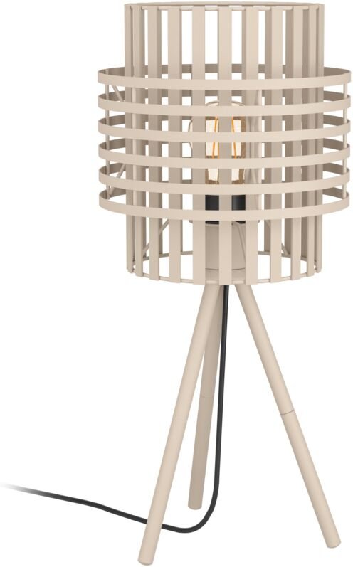 Thumbnail - Tischlampe Oltamar, Stativ Nachttischlampe, elegante Dreibein Tischleuchte aus Metall in Sandfarben, Deko-Lampe mit E27 ...
