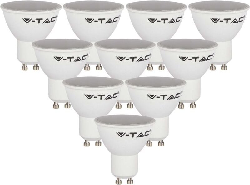 V-TAC LED-SMD-Lampe, PAR16, GU10, EEK: F, 4,5W, 400lm, 3000K, 10 Stück