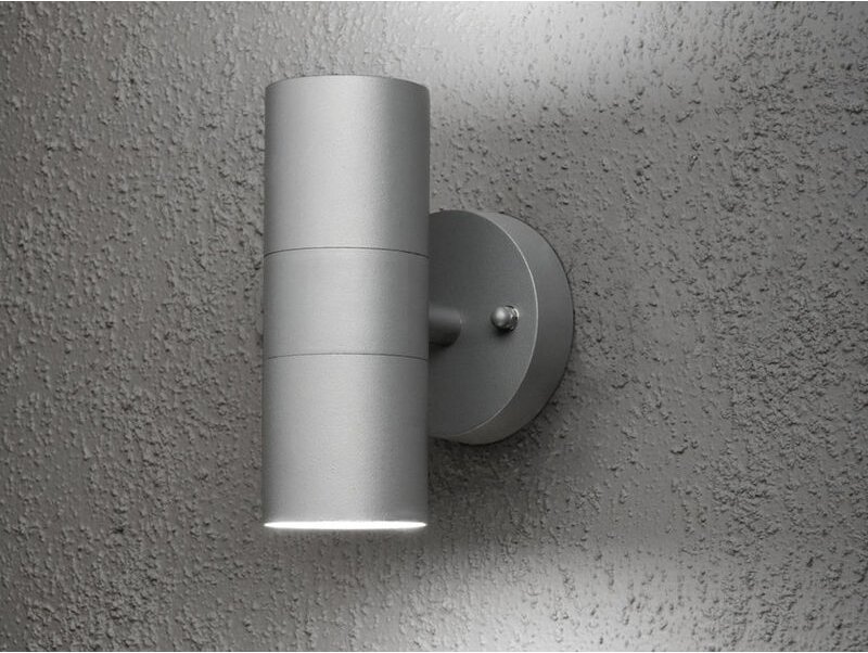 Moderne led Up-Down Außenwandleuchte Höhe 17cm, Aluminium Grau