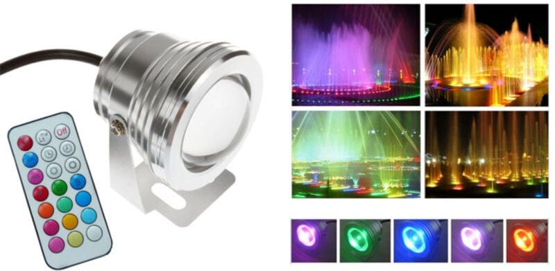 Trade Shop Traesio - Trade Shop - strahler led einstellbar heiss kalt rgb 10 Watt cob 12 Volt ip 65 licht -