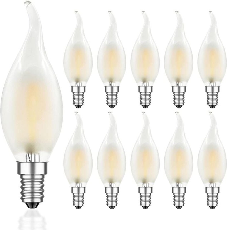 Kcvv - E14 4W led Dimmbare Kerzenlampe, E14 Vintage 2700K Warmweiß Kerzenförmige Glühbirne, Retro Kerzenlampe für Kronle...