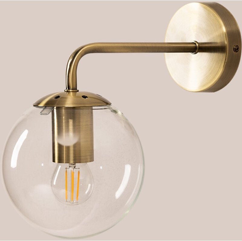 Boyi Wandleuchte aus Metall mit Glaskugel Vergoldet - Sklum
