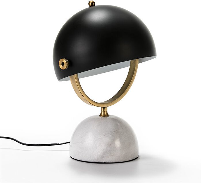 Tischlampe 28X24X40 Weißer Marmor/Goldmetall/Schwarz Ohne Glühbirne