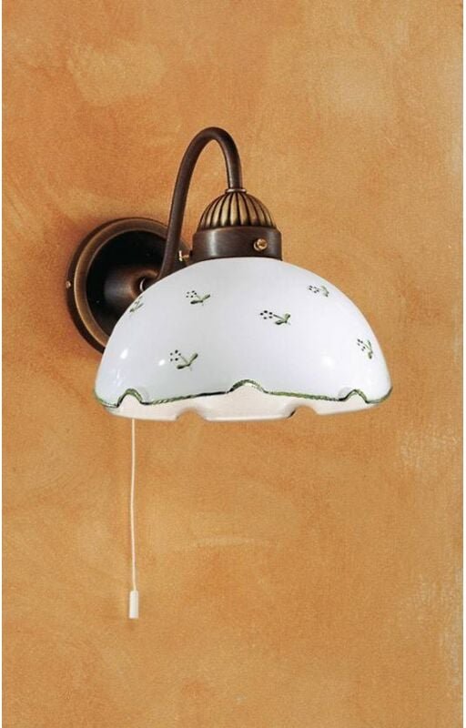 Nonna - Cottage Style Glas Wandleuchte Matt Antik Messing, 1x E27 - Kolarz