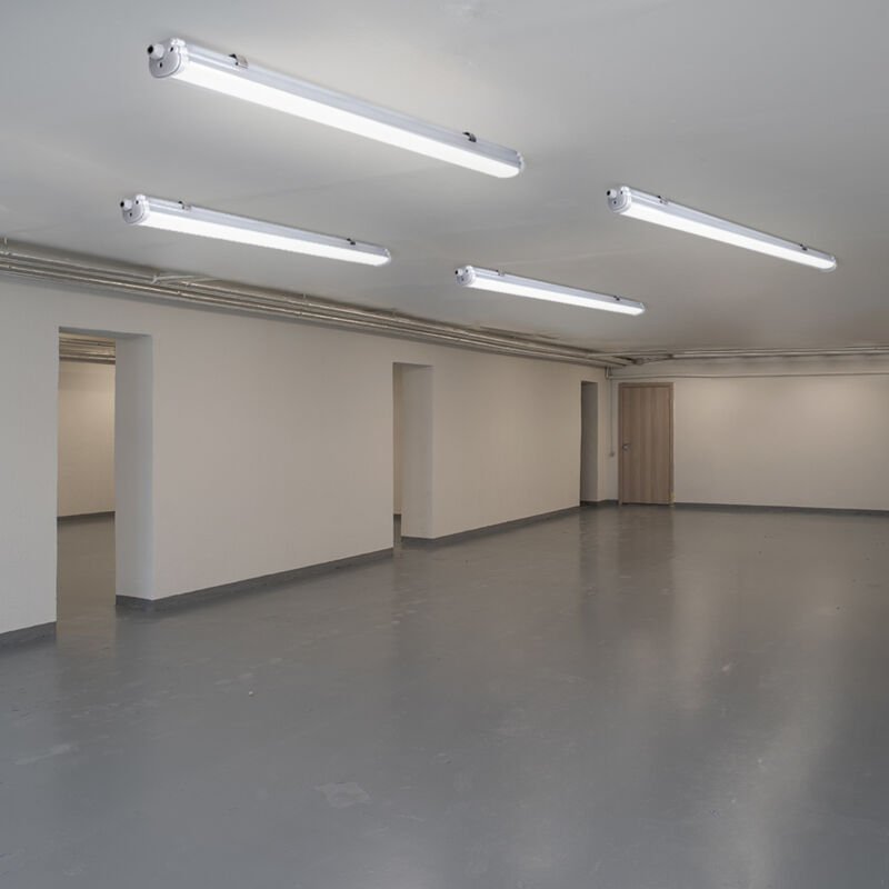 Thumbnail - Led Wannenleuchte Feuchtraumleuchte Garagenleuchte Hallenlampe Deckenlampe, Kunststoff weiß, strahlwassergeschützt, 18W ...