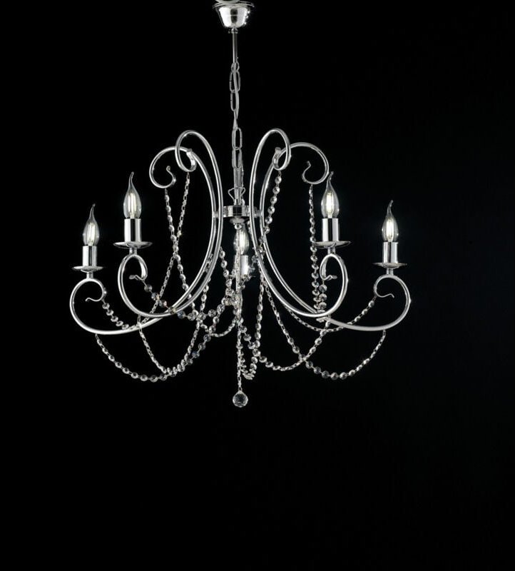 Magda - Kronleuchter aus verchromtem Eisen 5 Lichter 115 - Ø68 - BL146-5-CR