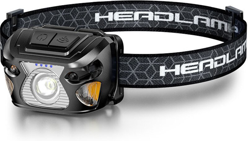 Wiederaufladbare LED-Stirnlampe, ultraheller Sensor mit 3 Beleuchtungsmodi, roter LED-Kopf mit weißer Taschenlampe