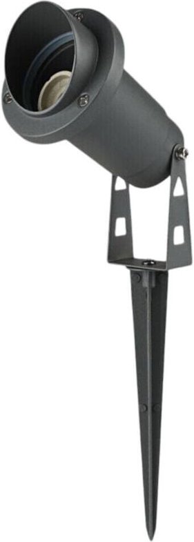 Trade Shop - FARETTO ESTERNO DA GIARDINO DOPPIA ISTALLAZIONE CON PICCHETTO STAFFA GU10 IP65 ET-01 - Grau