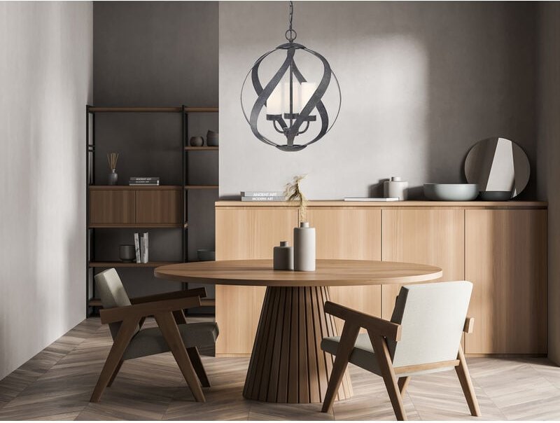 Außergewöhnliche led Pendelleuchte für Innen & Außen, 3-flammig Ø40,7cm