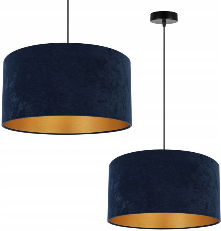 Hängelampe Deckenleuchter Goldener Samt Lampenschirm