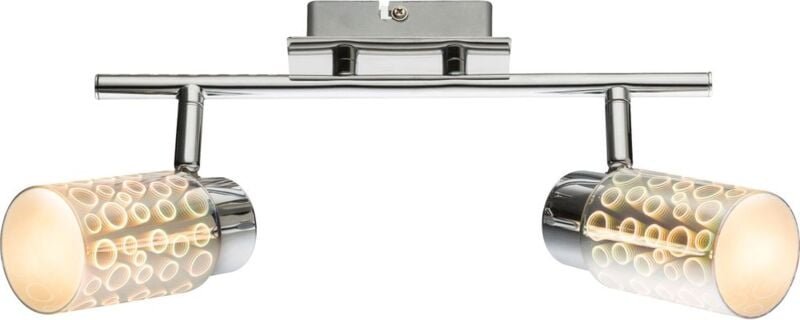 Design led Decken Strahler 3D Effekt Glas Spots beweglich Wohn Schlaf Zimmer Chrom Lampe Globo 56124-2