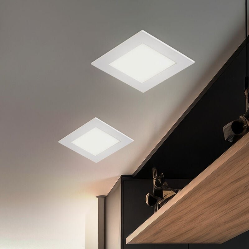 LED Einbaustrahler flach LED Einbaupanel Einbau Deckenstrahler LED Deckenleuchte weiß, Aluminium, 3W 130lm warmweiß, LxB...