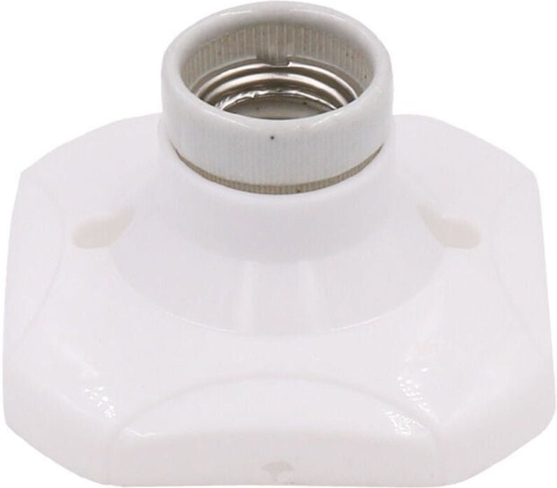 E27-LED-Lampenfassung, E27-Keramikfassung und Kunststoffsockel, E27-Wandfassung, weiße E27-Fassung mit Ring für Eingangs...