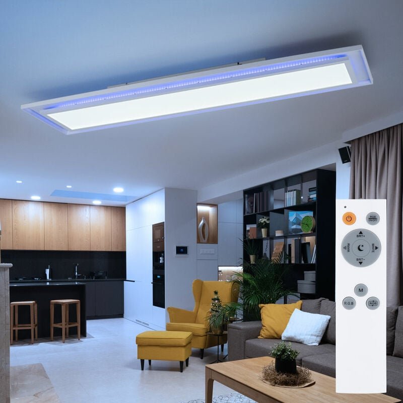 Thumbnail - Globo - led Deckenpanel Farbwechsel Deckenleuchte Fernbedienung Deckenlampe Aufbaupanel, cct, rgb led 24W 1460lm 2700-65...
