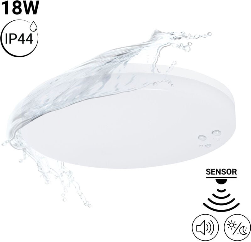 Barcelona Led - LED-Deckenleuchte 18W - Geräuschsensor + Dämmerungssensor - IP44