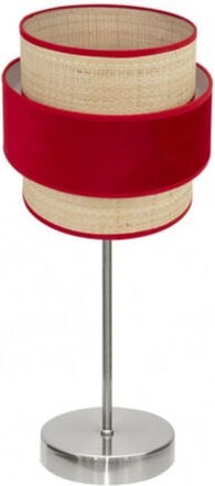 Kings Tischleuchte 1xe14 nickel/natur-rot 43x18x18 cm