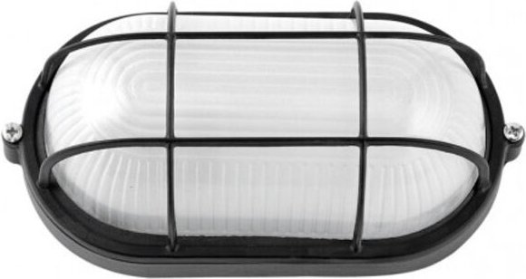 Fabrilamp - Wandleuchte ext. oval aluminium apus klein 1xe27 schwarz 9x21x10,5 cm ip44