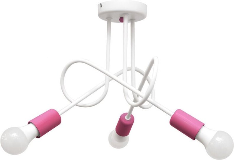 Helam - oxford Halbbündige Deckenleuchte mit mehreren Armen Weiß, Rosa 50 cm
