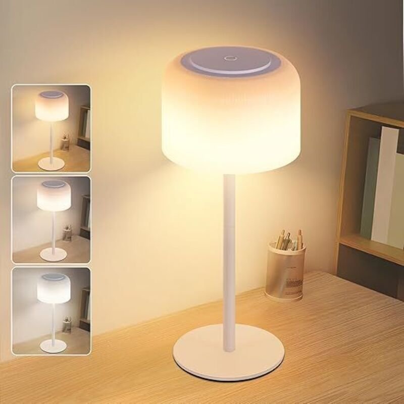 GBLY LED Tischlampe kabellos Akku Tischleuchte dimmbar 3000K-6500K mit USB-C aufladbar höhenverstellbar wasserdichte Tis...