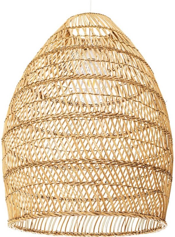 Rattan-Deckenlampe - Pendelleuchte im Boho-Bali-Design - 50cm - Puong Natural wood