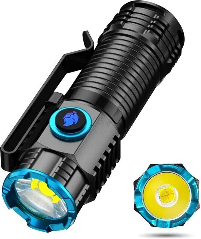 Mini-USB-wiederaufladbare LED-Taschenlampe, 1000 Lumen, wasserdicht, 4 Modi, leistungsstarke taktische Militär-LED-Tasch...