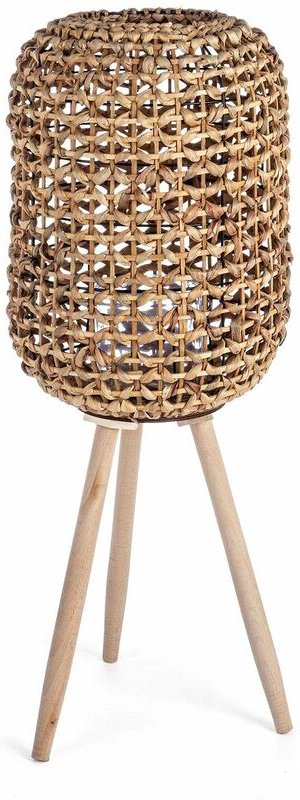 Naturfarbene Laterne "Eldoret" mit Griff Metallstruktur für den Außeneinsatz -Laterne mit Füßen