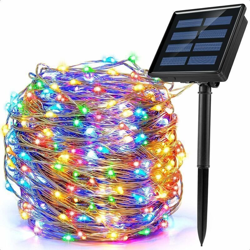 Solar-Lichterkette für den Außenbereich, 200 LEDs, 8 Modi, 22 m, Solar-Weihnachtsdekoration, IP65 wasserdicht, Solarbele...