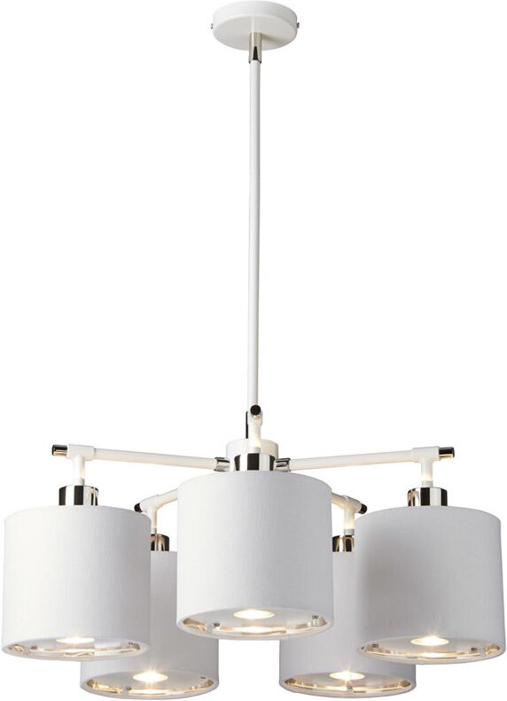 Elstead - Balance - 5 Light Multi Arm Deckenpendelleuchte Weiß, Nickel poliert, E27