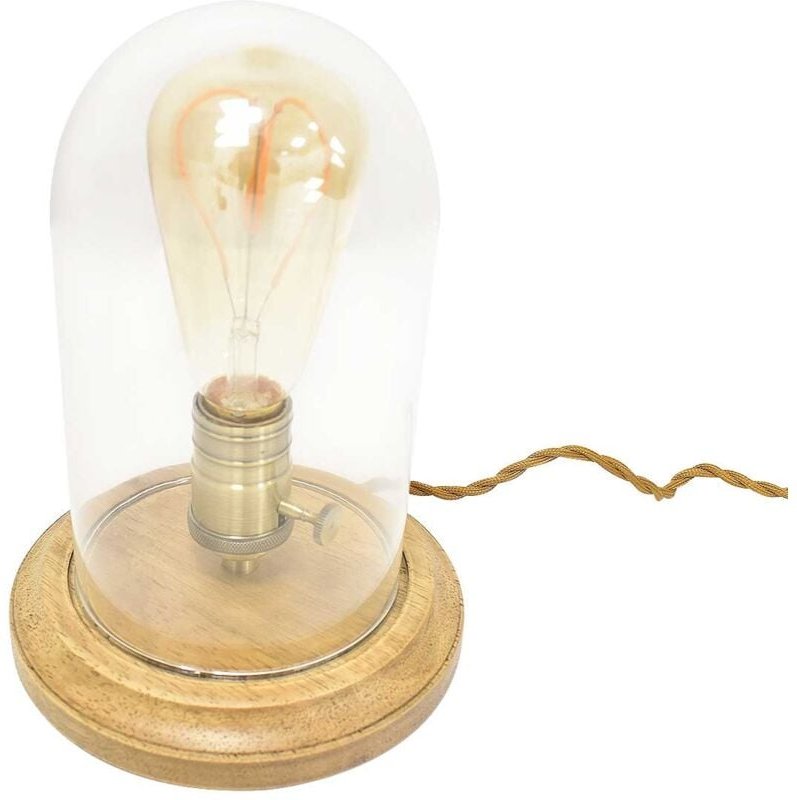 Barcelona Led - Tischlampe aus Glas und Holz 'tule'.