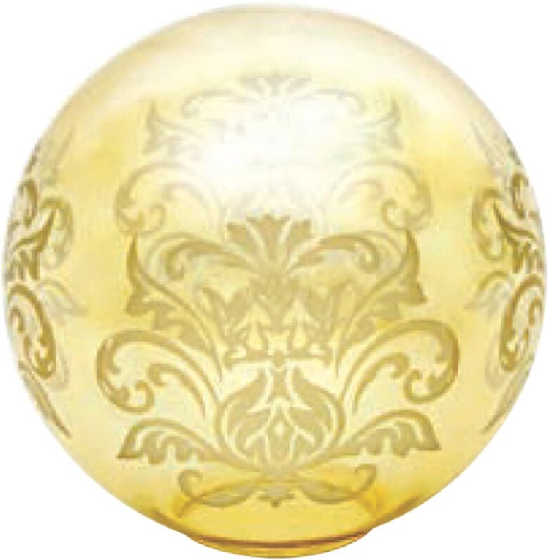 Ltde - amber Kugelglas Lampenschirm mit Zeichnung 14cm mit 5,5cm Mund