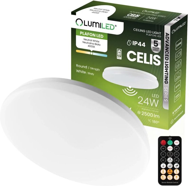 LED Deckenleuchte Aufbau 24W 4000K 2500lm Rund Bewegungsmelder