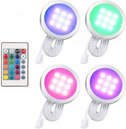 Toolive - Strahler 4PCS led Kabinett Licht Installationssatz mit Fernbedienung