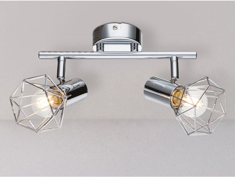 Globo - Decken Lampe Spot Leuchte Wohn Ess Zimmer Balken Licht-Schiene silber schwenkbar 54802-2