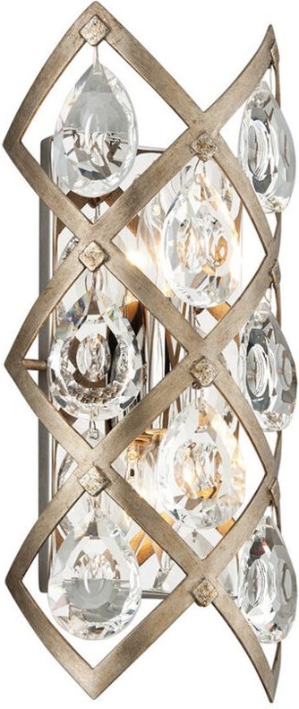 Tiara 2 Licht Wandleuchte Wiener Bronze, Kristall