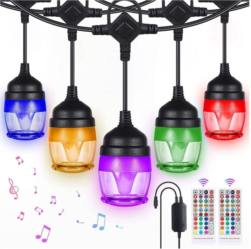 Trade Shop Traesio - Trade Shop - rgb led Außenleuchten 14 Birnen dimmbar synchronisierbar wasserdicht -