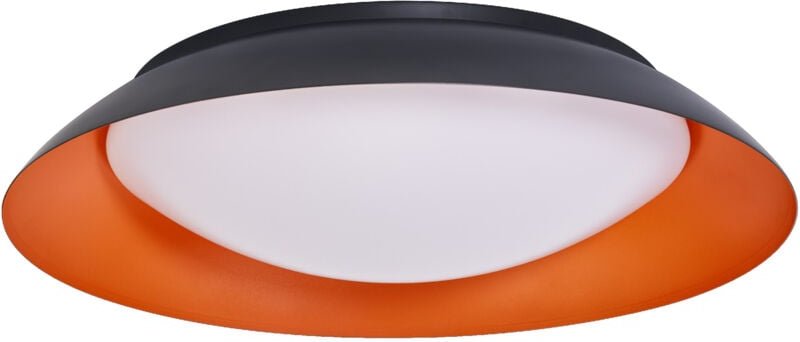 Ledvance - Orbis Plate LED-Deckenleuchte, schwarz-orange, 45W, 2200lm, 3000K, 480mm, 830 freundliches Warmweiß, durch Ki...