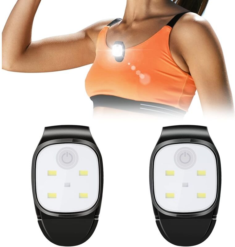 2 Stück Clip-on-Lauflichter für den Außenbereich, Nacht-USB-wiederaufladbares LED-Licht, reflektierendes Kunststoff-Renn...