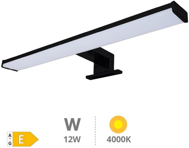 Laksa LED-Wandleuchte fürs Badezimmer, 12 W, 4000 K, IP44, schwarz
