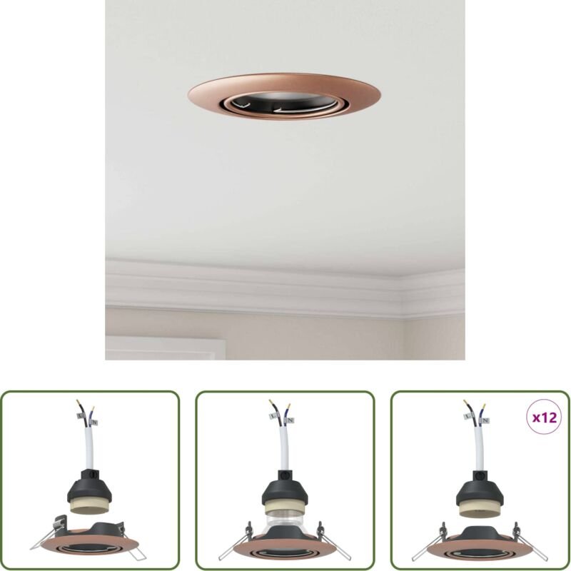 Kupfer - Spotlight 12 pcs Kupfer 9 x 9 x 2,5 cm Metall