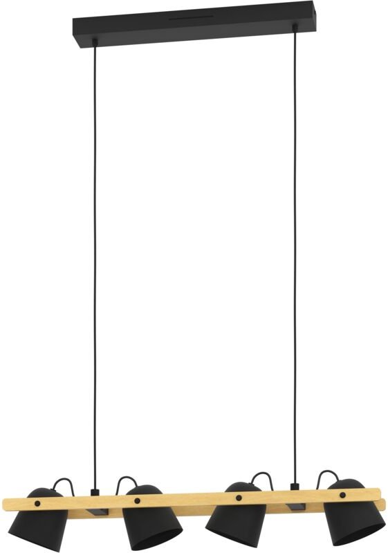 Thumbnail - Connect.z Smart-Home led Pendelleuchte Hornwood-Z, Hängelampe aus Holz und schwarzem Metall, FSCM70HB, ZigBee, App und S...