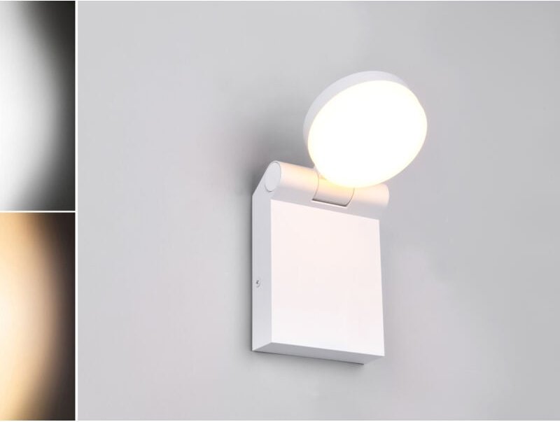 Led Außenwandleuchte adour Leuchtenkopf einstellbar, Weiß Höhe 19cm