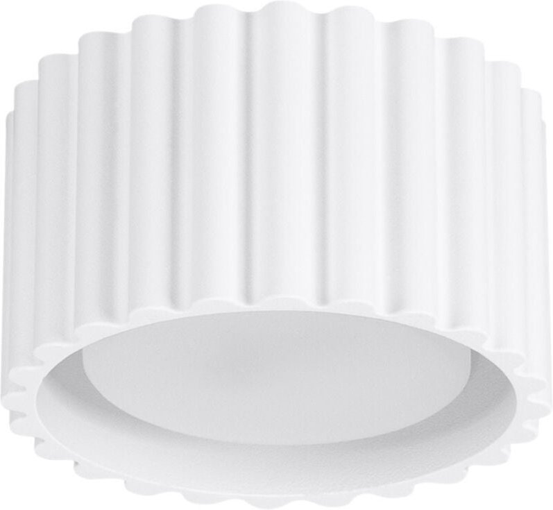 Moderner gerillter runder Deckenspot weiß 6 cm 1xGX53 10W AURA Sollux Lighting